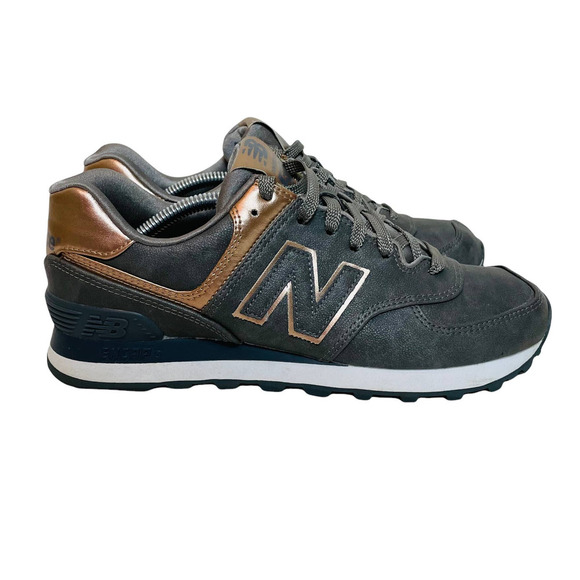 New Balance Shoes - New Balance Rose Gold Gray Ltd Edition 574 Precious Metals Sneakers Women's 7.5